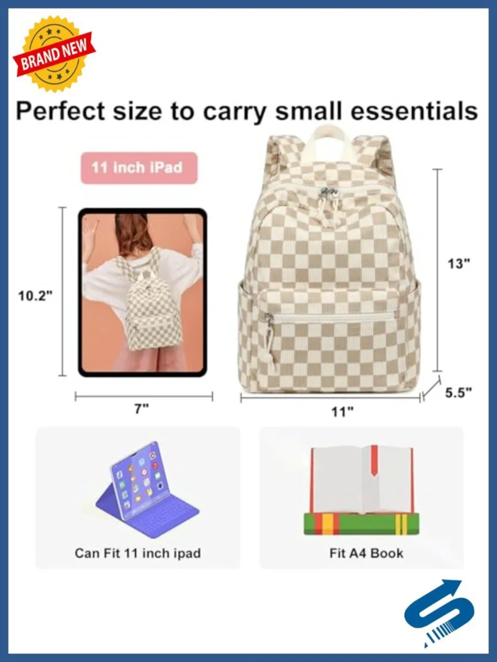 Corduroy Mini Backpack Purse for Girls Women Cute Strawberry Daypack
